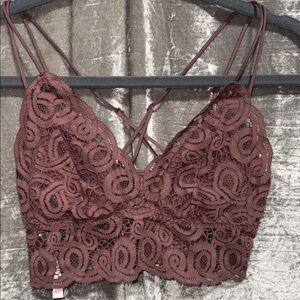 PINK Victoria's Secret Mauve Lace Bralette